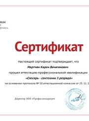 Отделочник, маляр-штукатур Карен Вачаганович Мкртчян